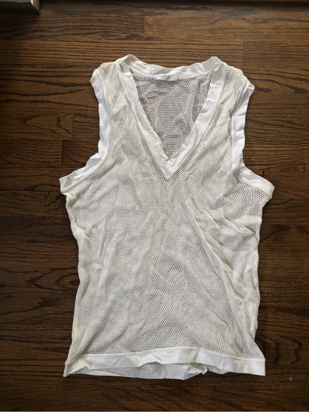 Valentino intimate White Mesh V-Neck Tank Top 54 Italy